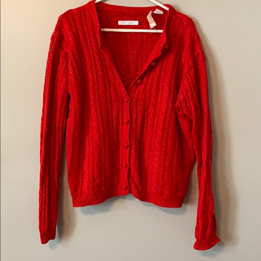 Vintage red cable-knit sweater
